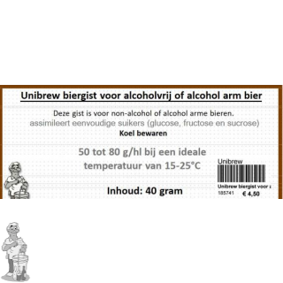 Unibrew Biergist voor alcoholvrij of alcohol arm bier 40 gram